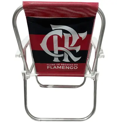 Cadeira de Praia Varanda Alta em Alumínio - Flamengo Vermelha