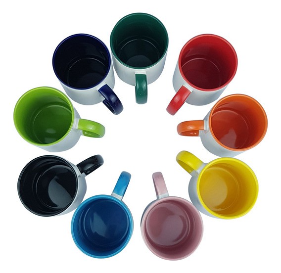 Caneca com Alça e Interior Coloridos e Personalizada
