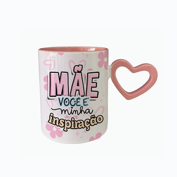 Caneca com alça pingente de coração