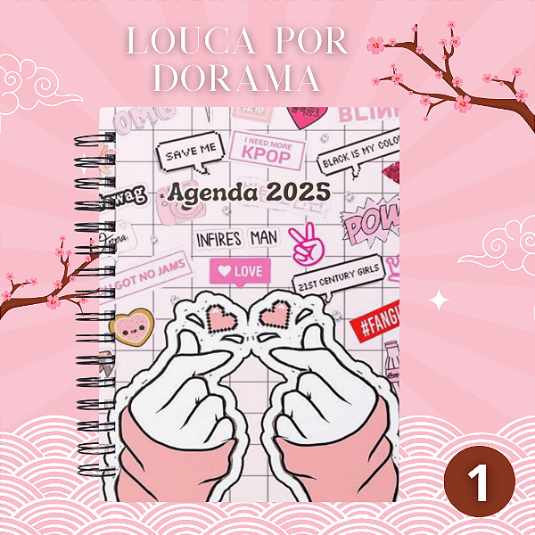 Agendas 2025 - Coleção Encantos da Coreia (1 ou 2 dias p/ folha.)