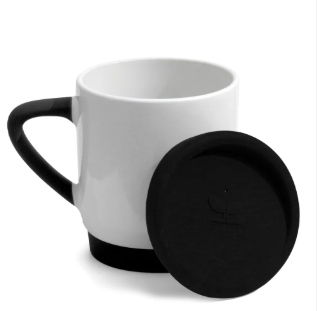 Caneca para Sublimação de Cerâmica Branca com Alça Soft Tampa e Base em Silicone
