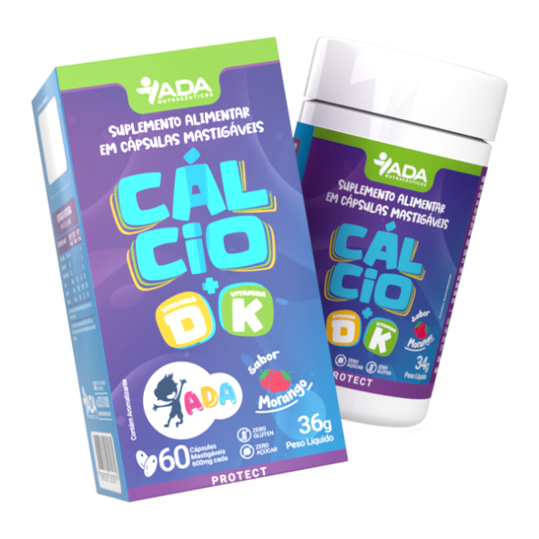 Cálcio Kids - Cálcio + D + K - 60 Cápsulas Mastigável