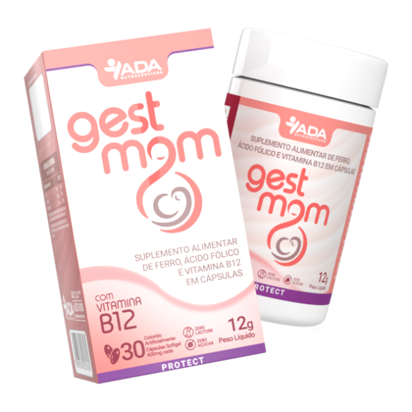 Gestmom - Ferro + Ácido Fólico + B12 - 30 Cápsulas 250mg