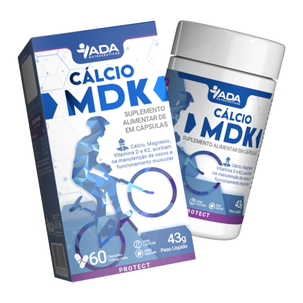 Cálcio MDK - Magnésio + D + K2 - 60 Cápsulas 720mg