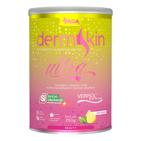 Dermskin - Colágeno Verisol + Ácido Hialurônico + Silício Orgânico - 250G Pink Lemonade