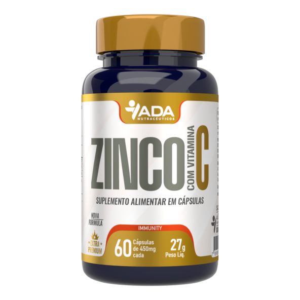 Zinco com Vitamina C 60 Cápsulas 450mg