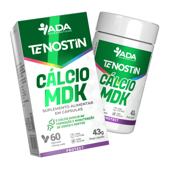 Tenostin Cálcio MDK - Magnésio + D + K2 - 60 Cápsulas 720mg