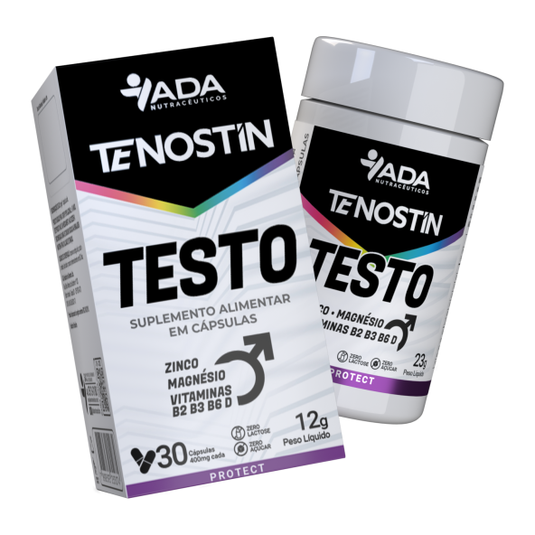 Tenostin Testo - Zinco + Magnésio + B2 + B3 + B6 + D - 30 Cápsulas 750mg