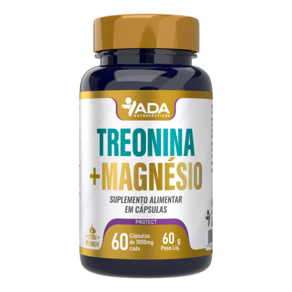 Treonina + Magnésio 60 Cápsulas 1000mg Ada Nutracêuticos