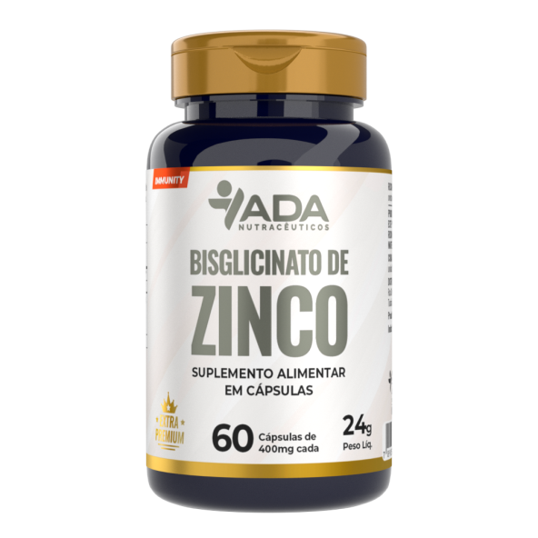 Bisglicinato de Zinco 60 Cápsulas 400mg Ada Nutracêuticos
