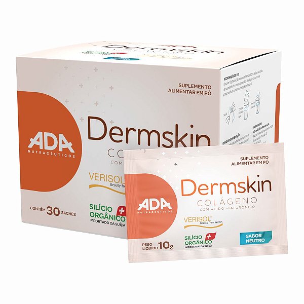 Dermskin - Colágeno Verisol + Ácido Hialurônico + Silício Orgânico - 30 Sachês 10g Neutro