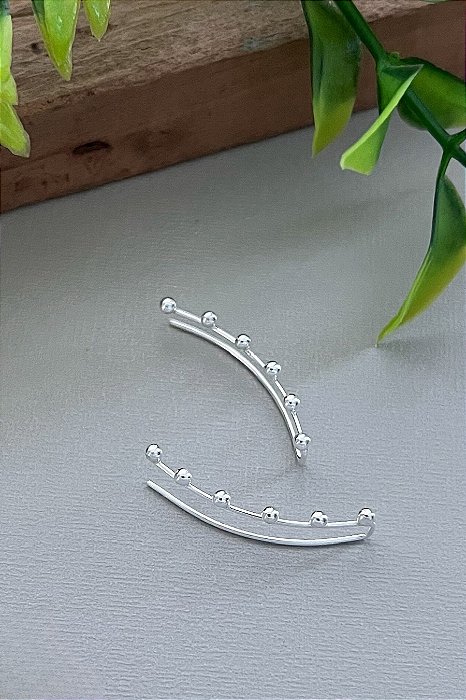 Brinco Ear Cuff Bolinhas