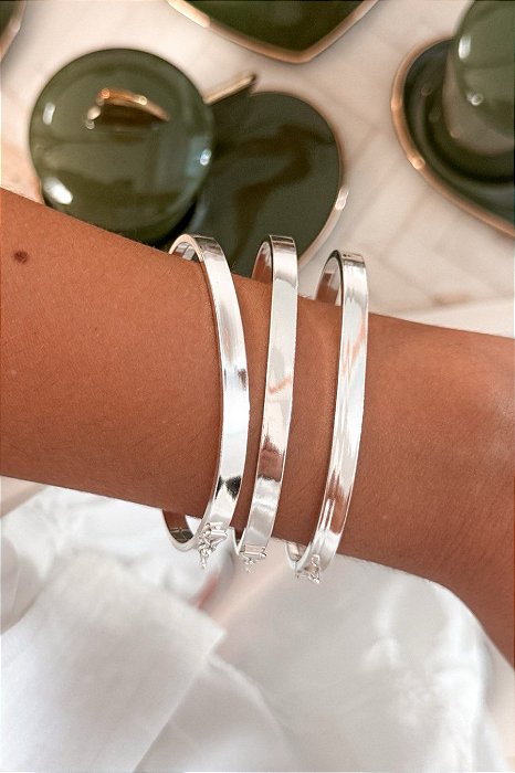 Bracelete Liso Fio Largo Reto