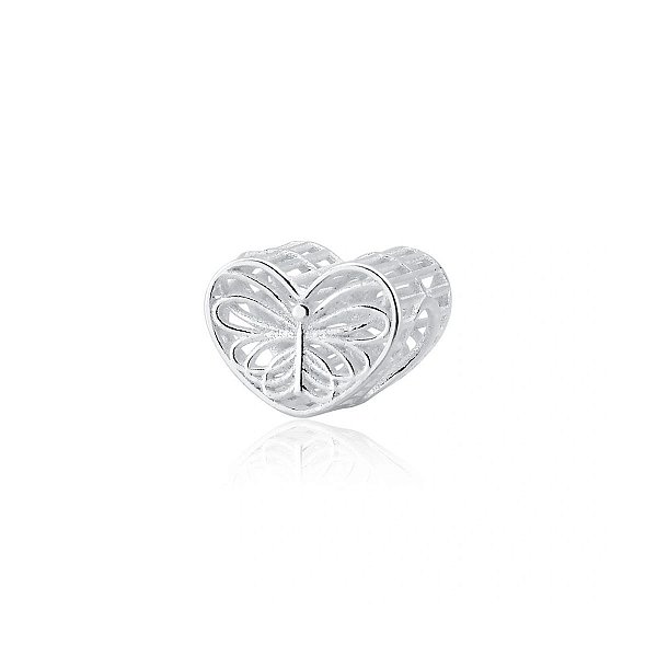 Berloque Separador Coração Borboleta