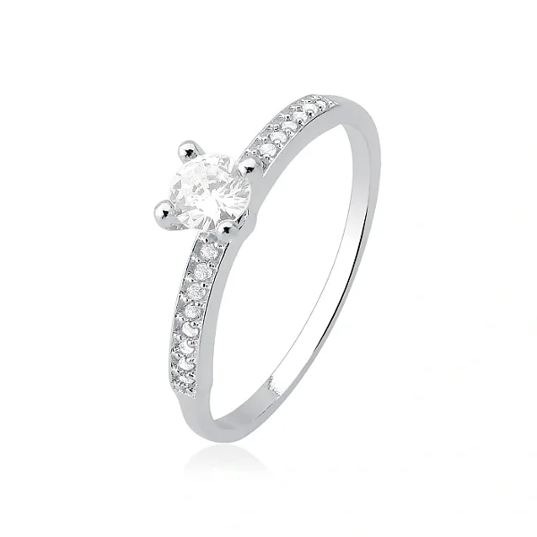 Anel Solitário Cravejado