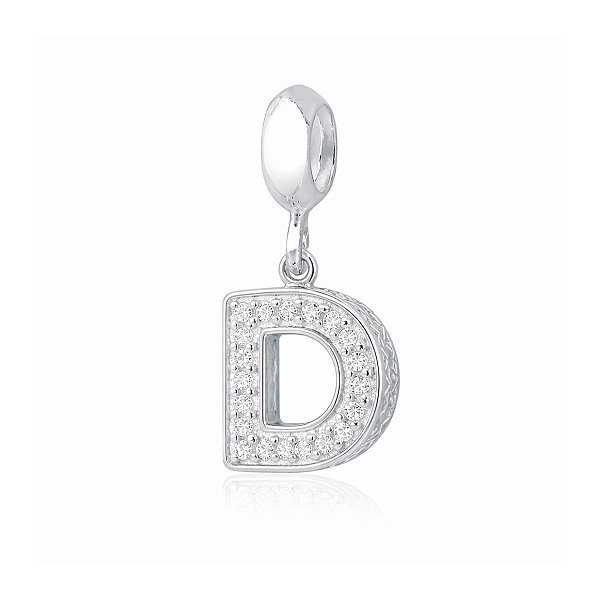 Berloque Letra Cravejada D