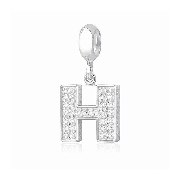 Berloque Letra Cravejada H