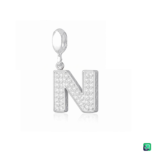 Berloque Letra Cravejada N