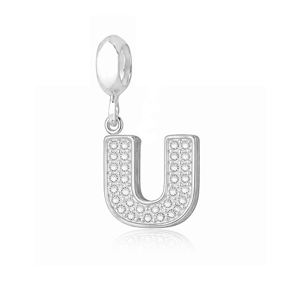 Berloque Letra Cravejada U