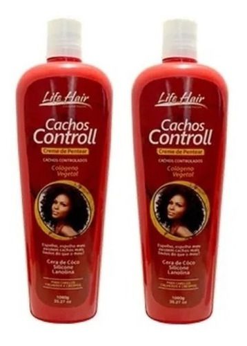 2 Cremes De Pentear Cachos Controll Life Hair 1 Litro