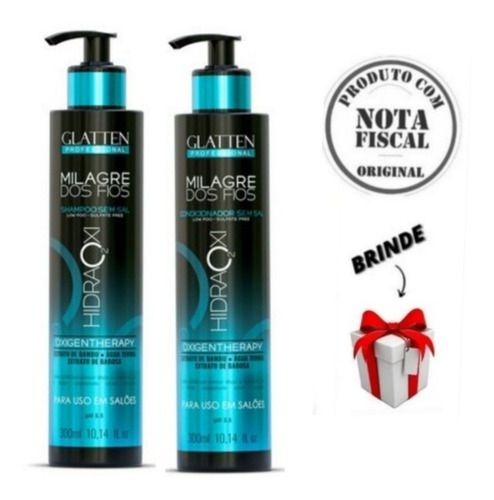 Glatten Kit Shampoo Condicionador Milagre Dos Fios Hidraoxi
