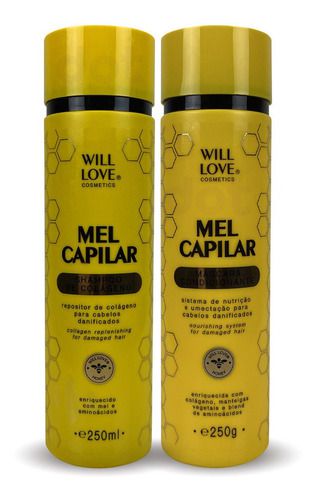 Will Love Mel Capilar Kit Shampoo E Condicionador + Mascára