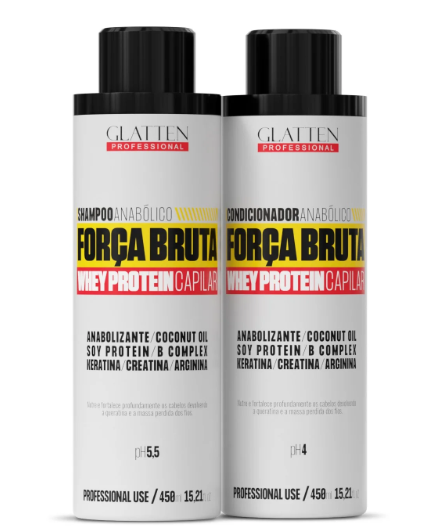 Kit Shampoo e Condicionador 450ML Força Bruta