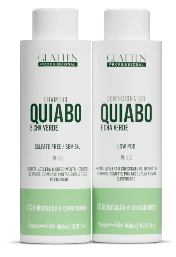 Kit Shampoo e Condicionador Quiabo 450ML - Glatten