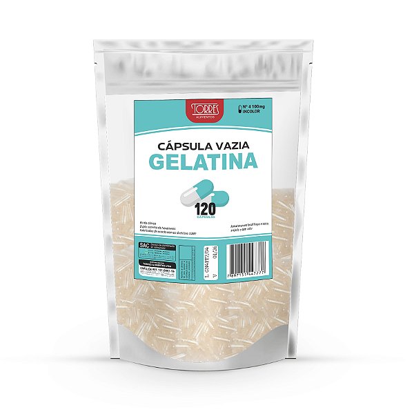 Cápsula Vazia De Gelatina Incolor Nº 4 120 Unidades