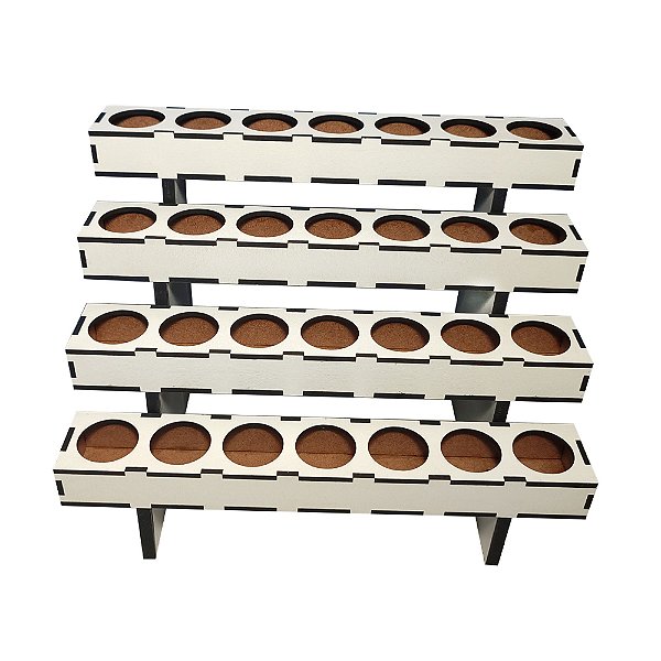 Expositor em MDF para Óleos essenciais 28 furos