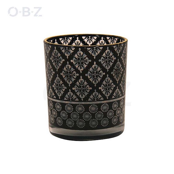 Porta-Velas com Mandala de Vidro
