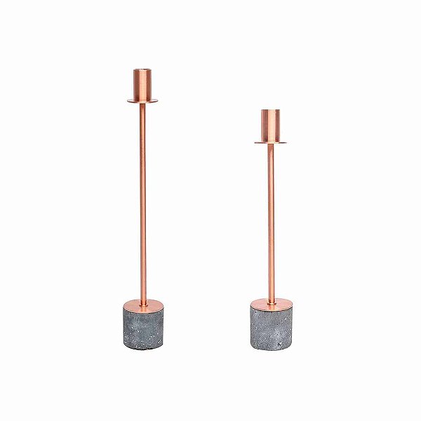 Kit Castiçal Rose Gold e Cimento 41 e 33cm – BTC