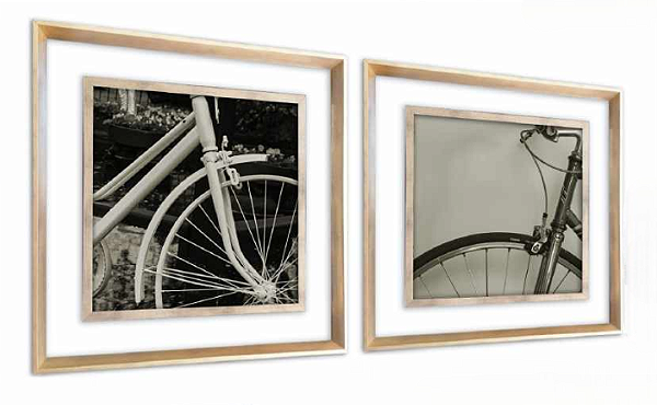 Kit Quadro Decorativo Bicicleta com Vidro