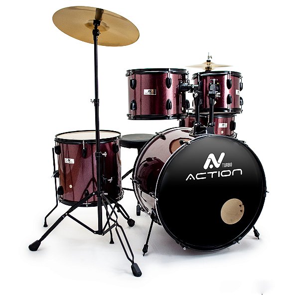 Bateria Turbo Action - Vermelho Sparkle