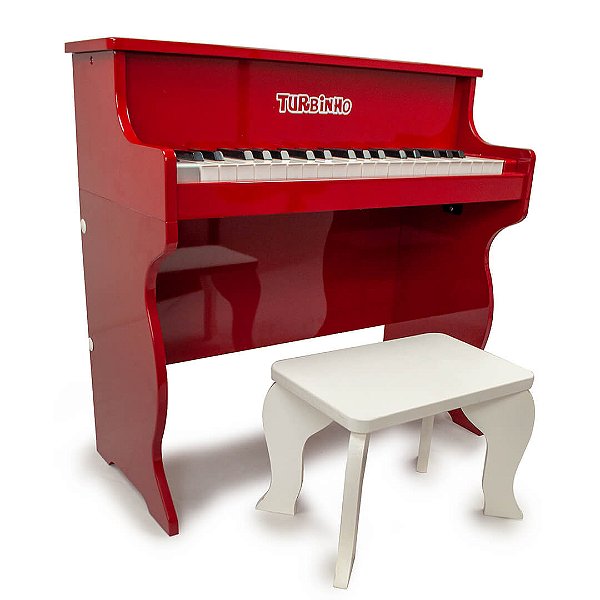 Mini Piano Eletrônico Infantil - 37 Teclas - Turbinho - Cor Vermelho Ferrari