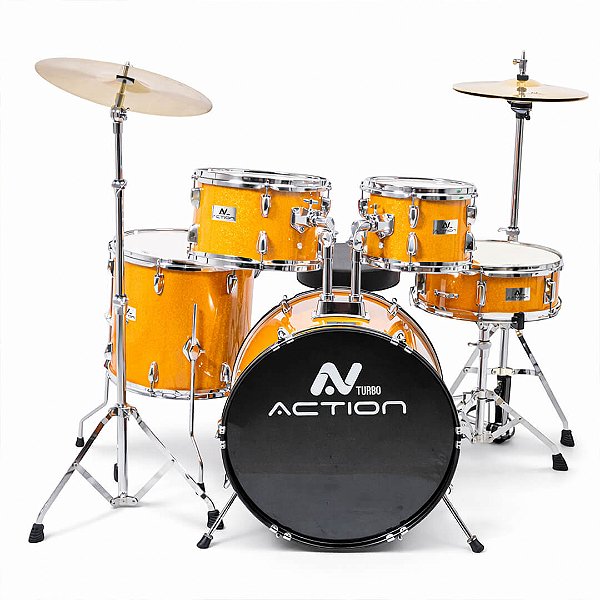Bateria Turbo Action 20" - Amarelo Sparkle