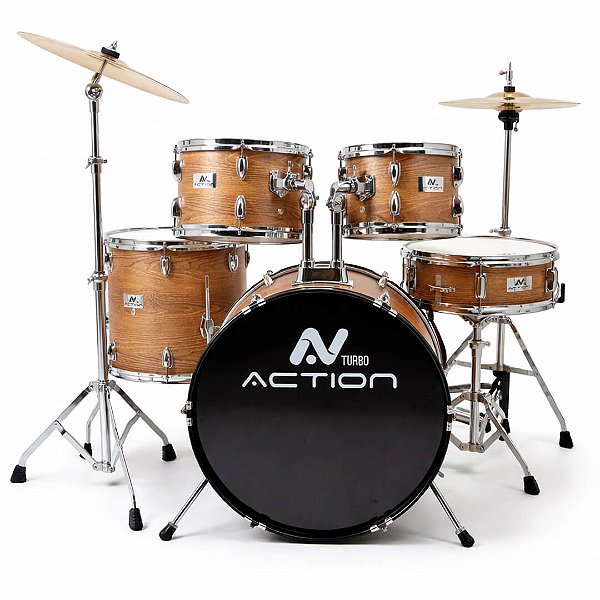 Bateria Turbo Action 22"- Madeira Escura (Mogno)