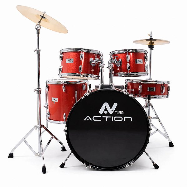 Bateria Turbo Action 22" - Vermelho Sparkle