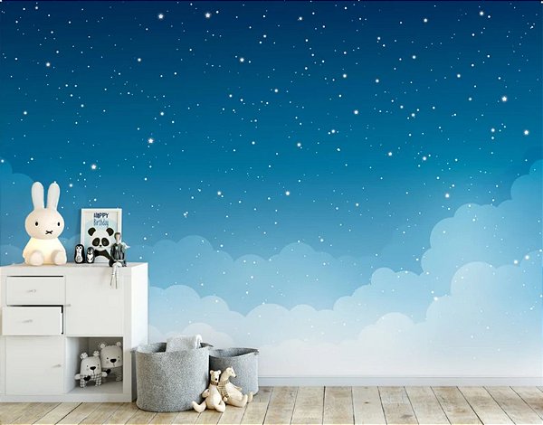 Papel Parede Adesivo Infantil Constelação Espaço Baby M²