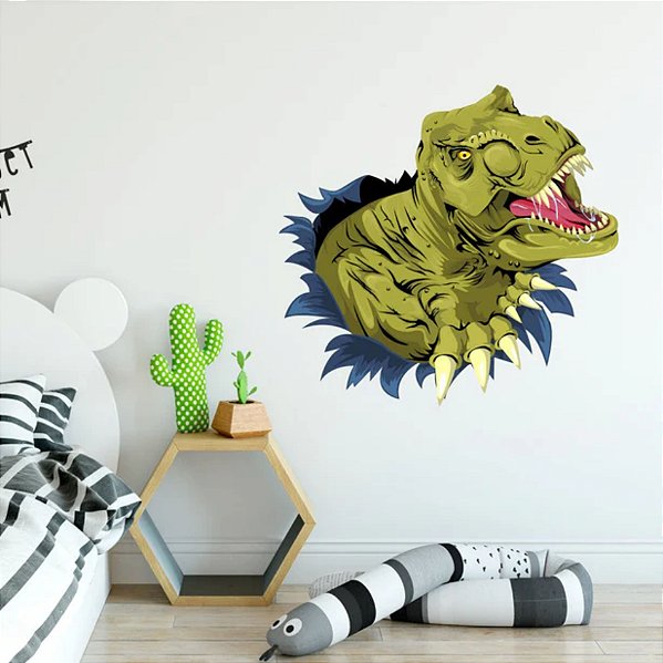 Adesivo de parede Dinossauro buraco na parede