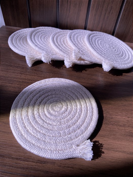 Porta Copos em Corda de Algodão- 6 unidades