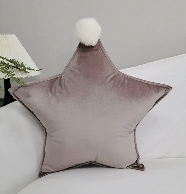 Almofada Decorativa Estrela Pompom Rosê