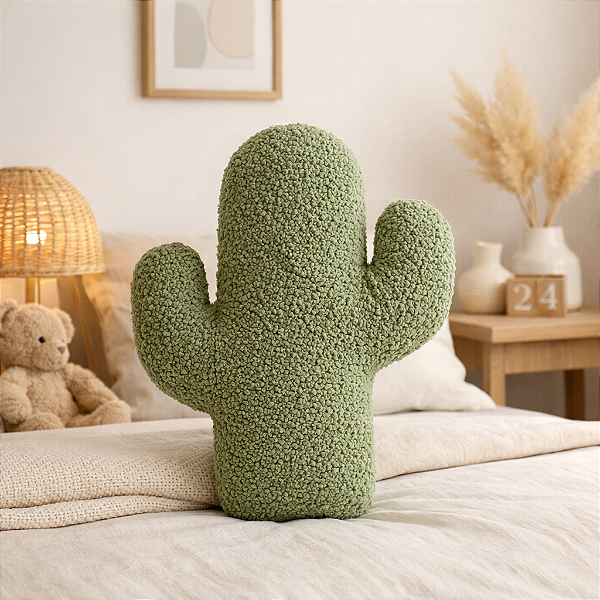Almofada Cacto Verde Luma – Bouclé Premium