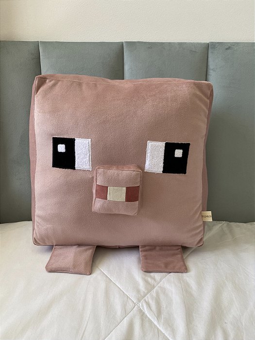 Almofada Minecraft Porco em Veludo