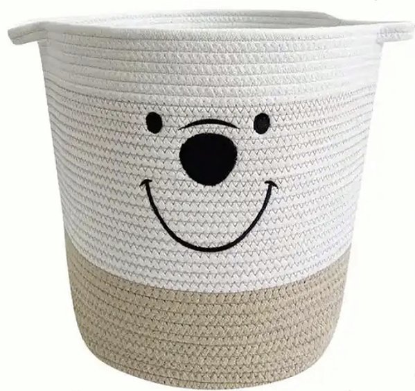 Cesto Urso em Corda de Algodão 32cm