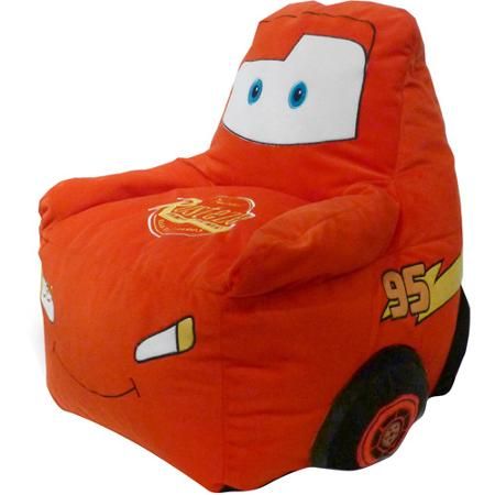 Puff Infantil Nórdico Relâmpago McQueen em Tecido Veludo