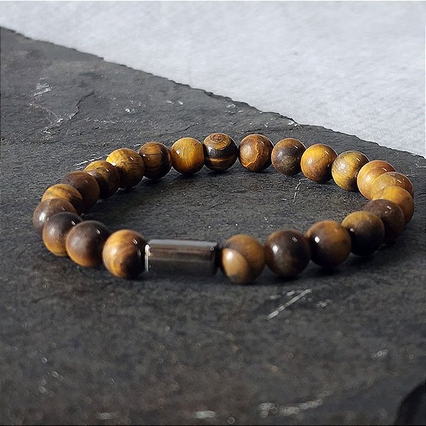 Pulseira Olho de Tigre Fosca Pedra Natural
