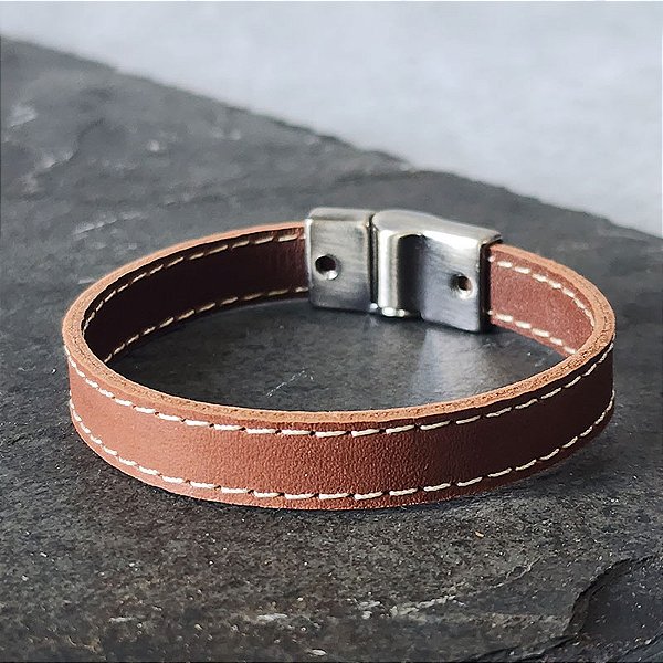 Pulseira Cowboy Caramelo em Couro Legítimo