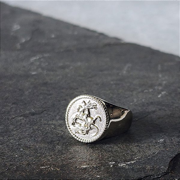 Anel São Jorge em Aço