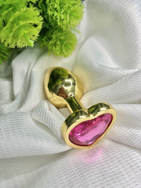 PLUG ANAL CORAÇÃO DOURADO P